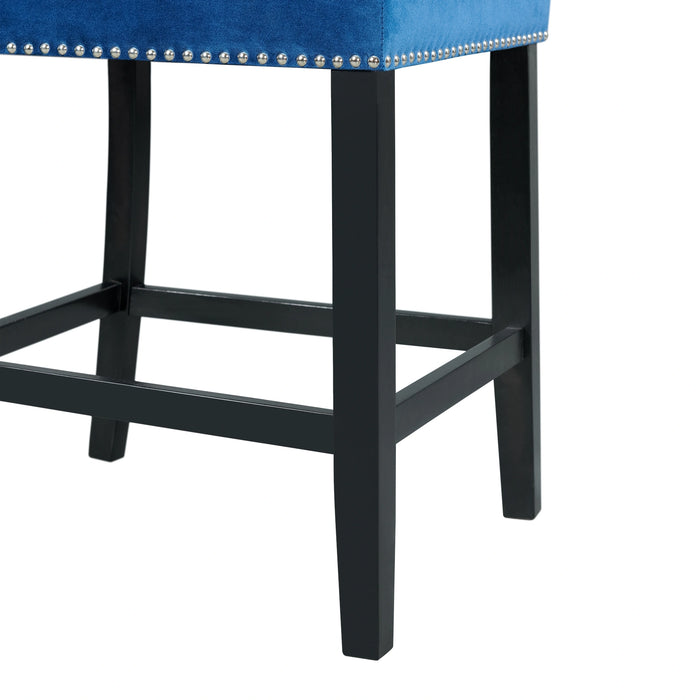 Valentino White 5PC Counter Height Dining Set-Table & Four Blue Chairs