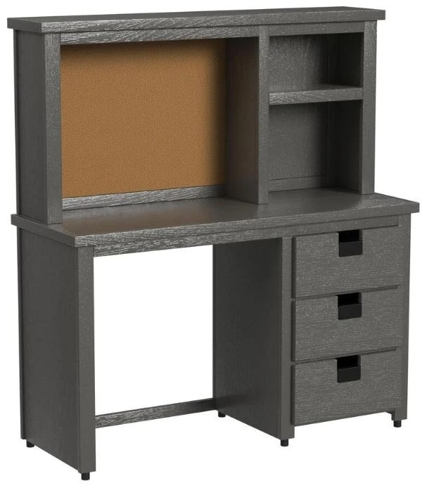Elements International Cali Kids Desk and Hutch in Sleek GrayHT image