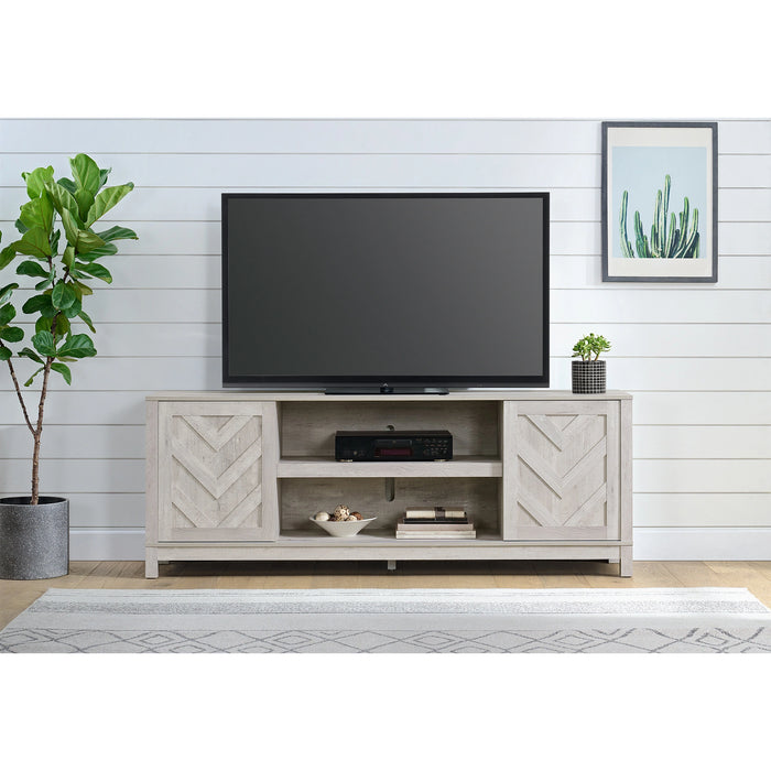 Eleanor 70"" TV Stand with Sliding Door in White