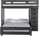 Elements International Cali Kids Twin Loft Bookcase Bed in Sleek Gray image