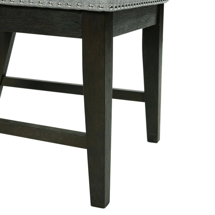Donovan 7PC Standard Height Dining Set-Table, Four Side Chairs & Two Arm Chairs in Gray