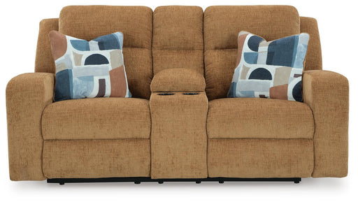 Kanlow Reclining Loveseat with Console - Eclectic 79 Furniture Store
