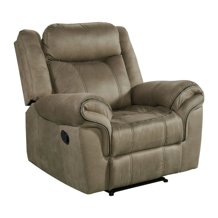 Sorrento 3PC Living Room Set in T101 Brown-Sofa, Loveseat & Recliner