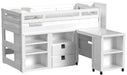 Elements International Cali Kids Full Junior Loft Bed with Staircase, Storage and Desk in White image
