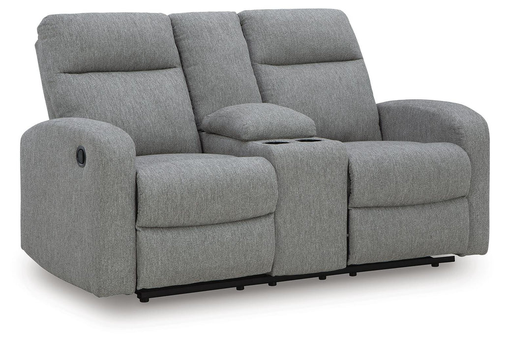Gauntlet Reclining Loveseat with Console - Eclectic 79 Furniture Store