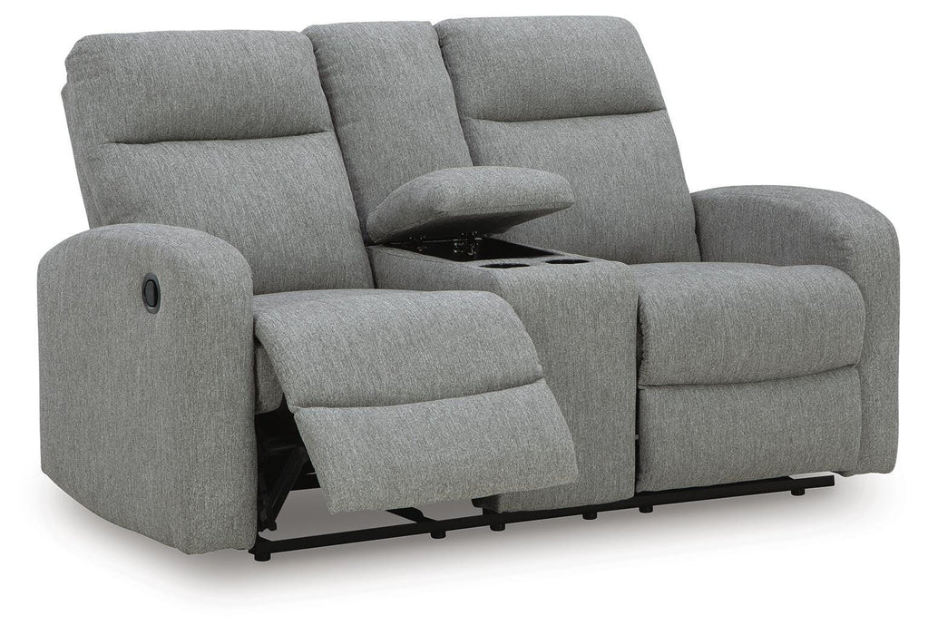 Gauntlet Reclining Loveseat with Console - Eclectic 79 Furniture Store
