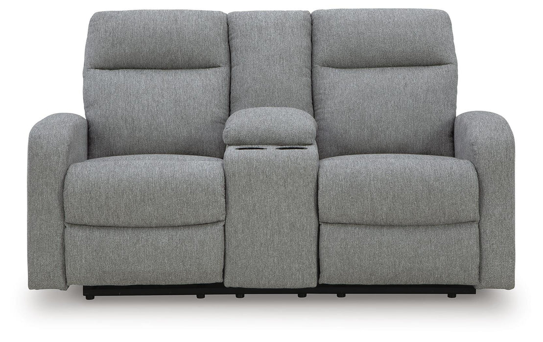 Gauntlet Reclining Loveseat with Console - Eclectic 79 Furniture Store