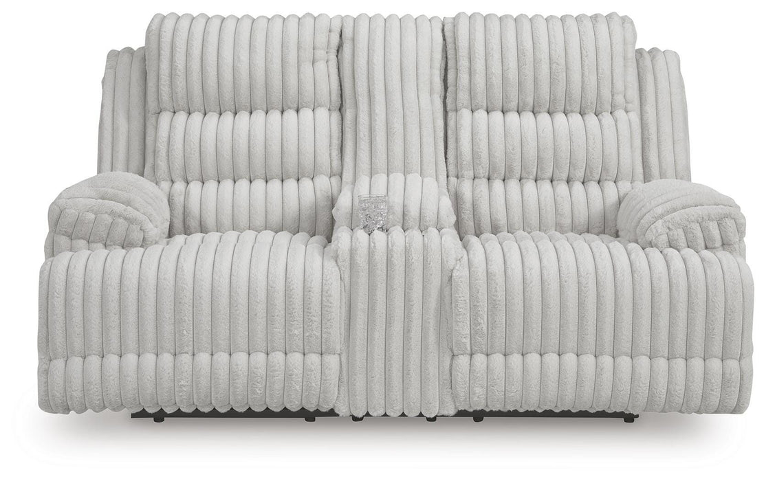 Rhines Falls Power Reclining Loveseat with Console - Eclectic 79 Furniture Store