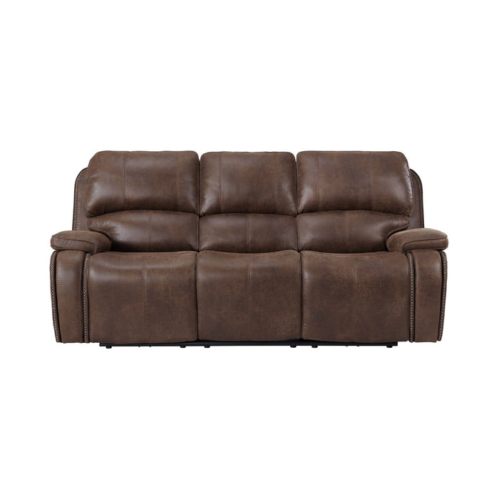 Atlantis Power Motion Sofa with Power Motion Head Recliner in Heritage Brown