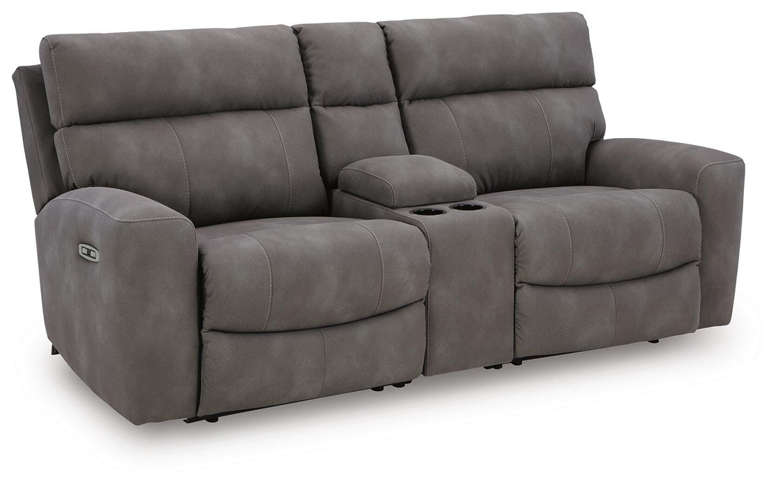 Next-Gen DuraPella Power Reclining Sectional Loveseat with Console - Eclectic 79 Furniture Store