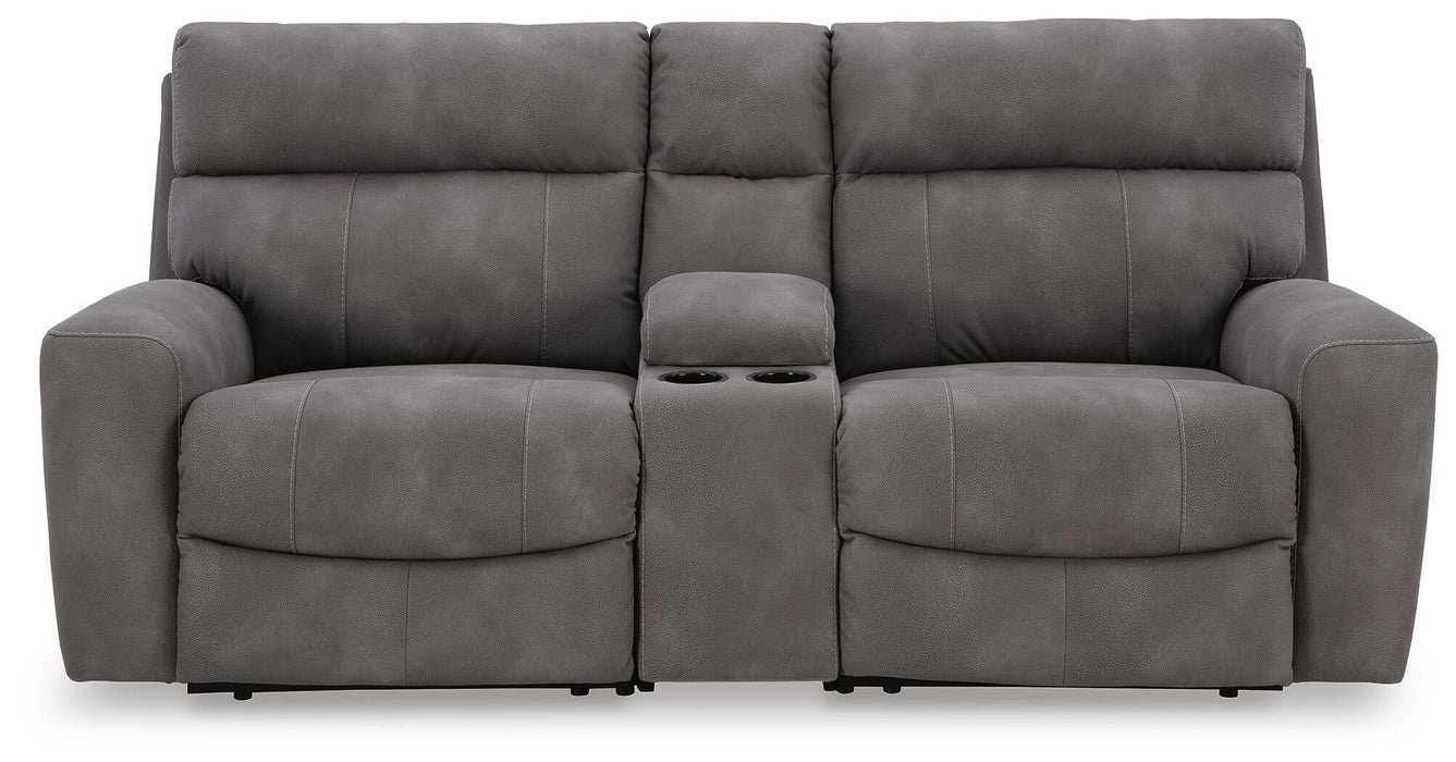 Next-Gen DuraPella Power Reclining Sectional Loveseat with Console - Eclectic 79 Furniture Store