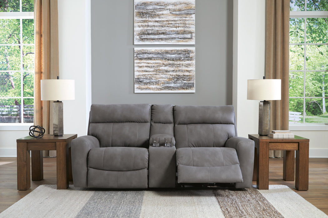 Next-Gen DuraPella Power Reclining Sectional Loveseat with Console - Eclectic 79 Furniture Store