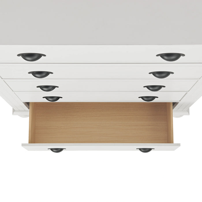 Kona Bedroom Set with 2 Nightstands in White