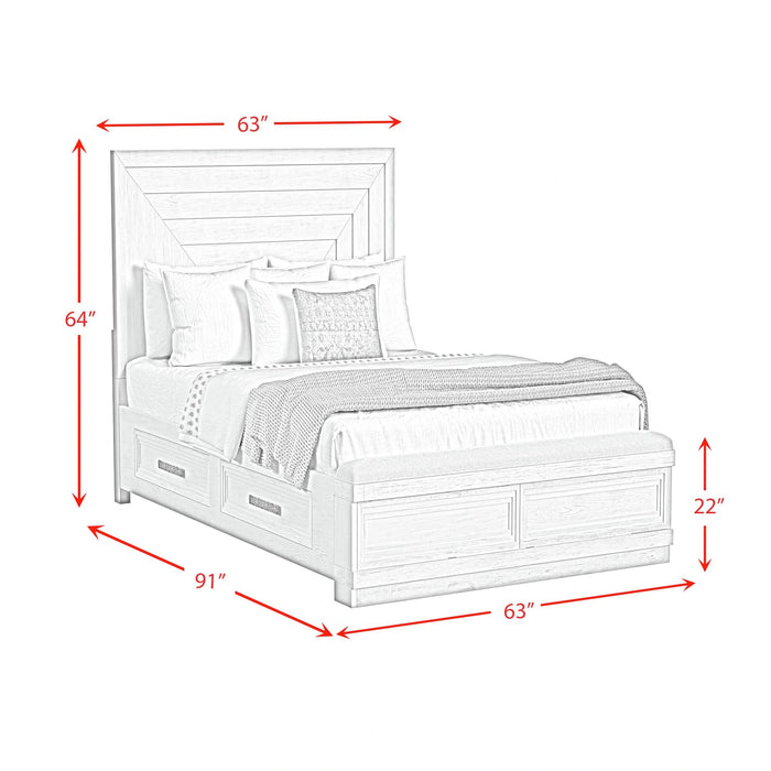 Avalanche Storage Bedroom Set in Antique White