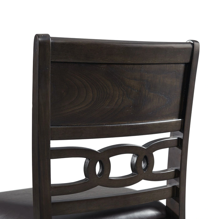 Amherst Counter Height 5PC Dining Set-Table and Four Faux Leather Side Chairs in Walnut