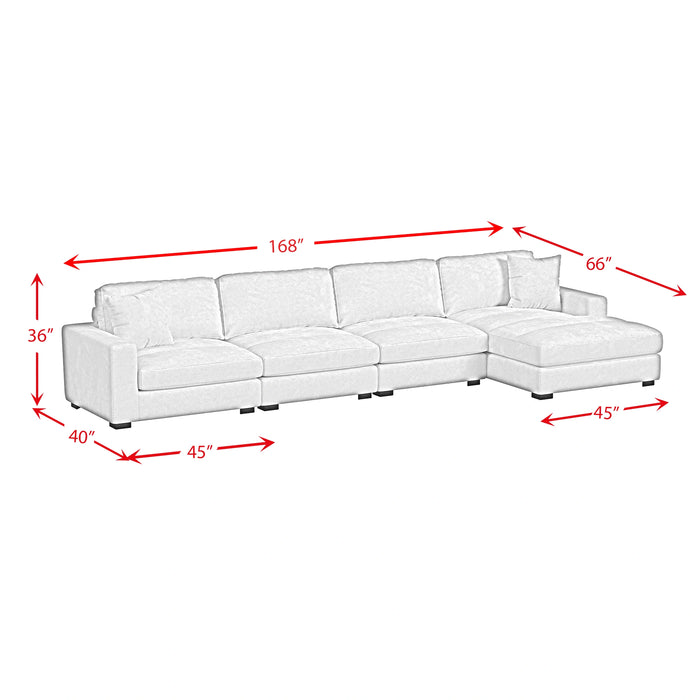 Arizona Modular Sectional Set with RHF Chaise in Steno Beige