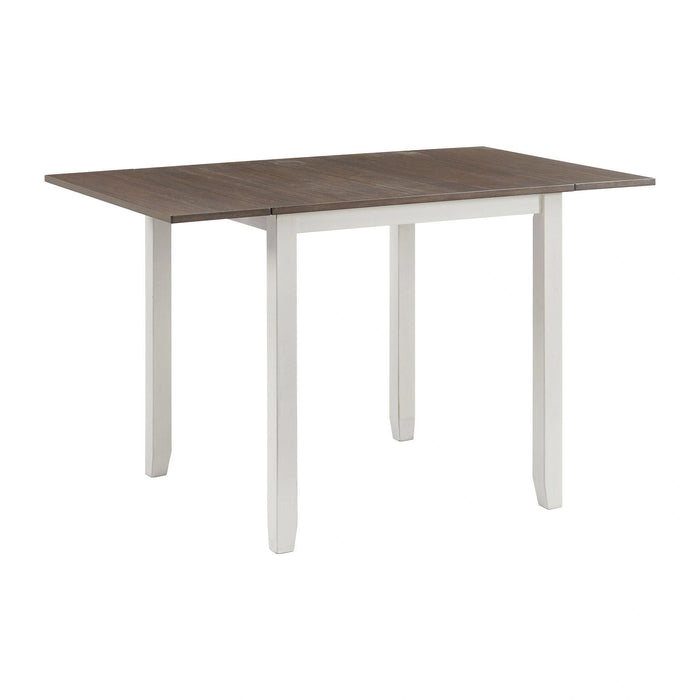 Martin 3 pc Drop Leaf Dining Set (Dark Brown Top - White Base)