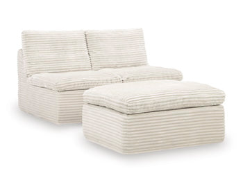 Fannin Armless Chair with Ottoman - Eclectic 79 Furniture Store