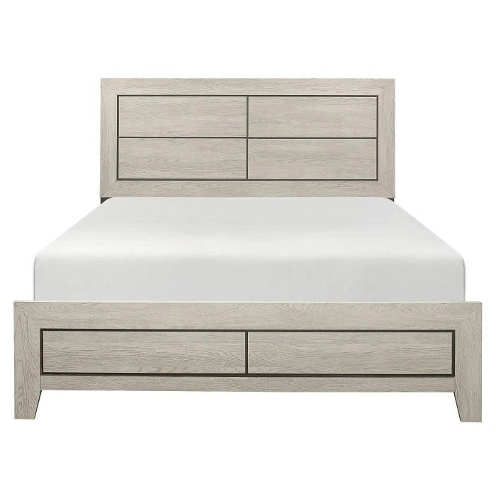 Quinby Queen Panel Bed in Light Brown 1525-1