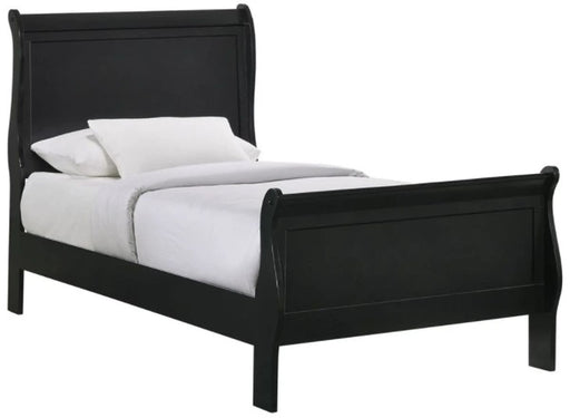 Elements International Louis Philippe Twin Panel Bed in Black image
