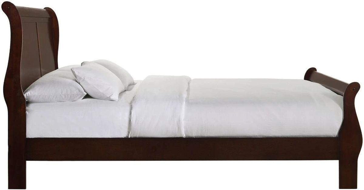 Elements International Louis Philippe Full Panel Bed in Cherry