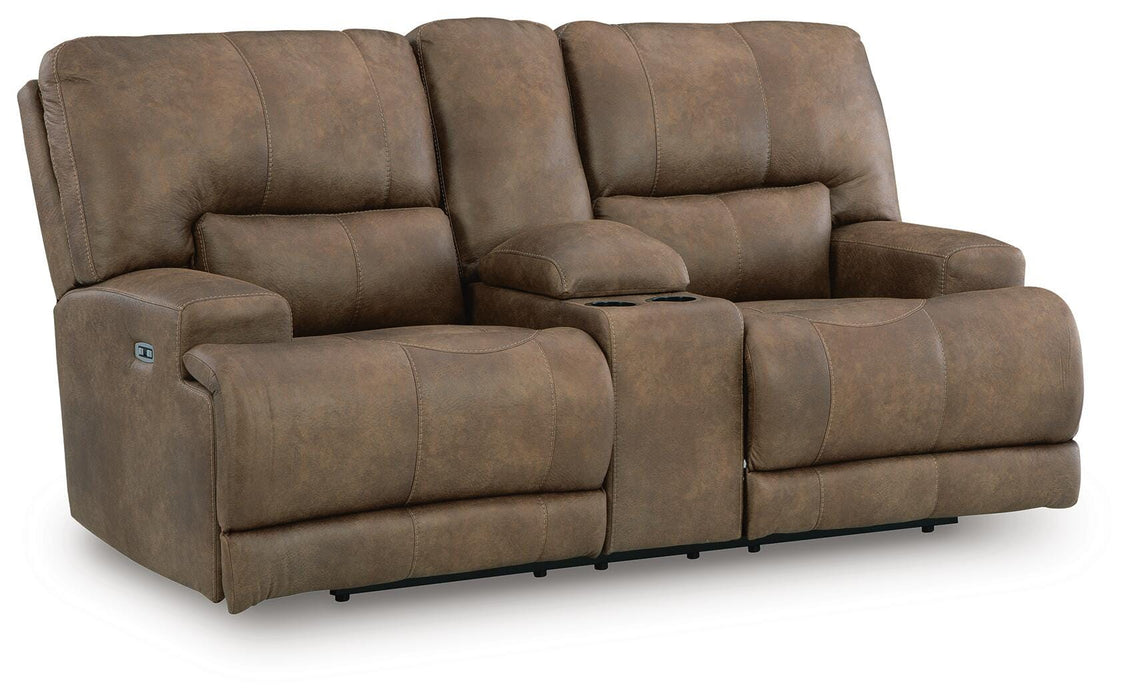 Beckley Place Power Reclining Loveseat with Console - Eclectic 79 Furniture Store