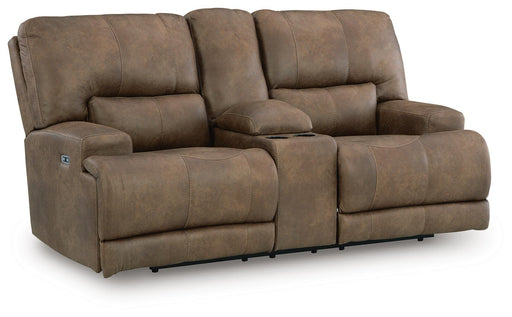 Beckley Place Power Reclining Loveseat with Console - Eclectic 79 Furniture Store