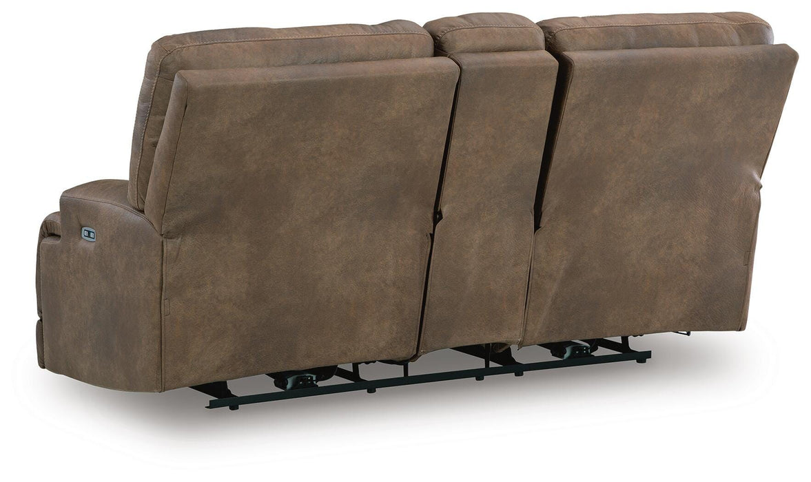 Beckley Place Power Reclining Loveseat with Console - Eclectic 79 Furniture Store