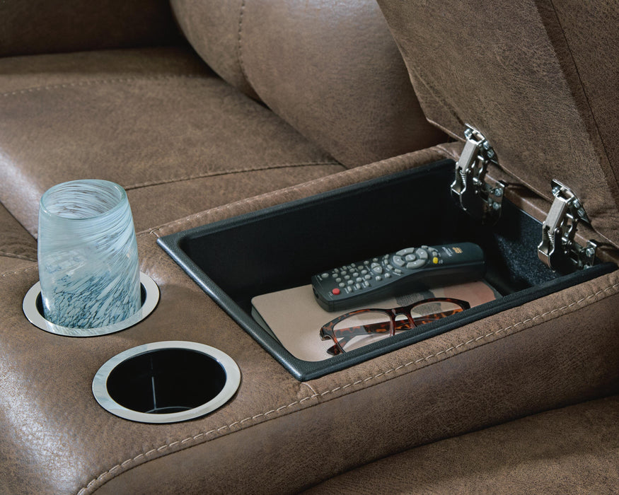 Beckley Place Power Reclining Loveseat with Console - Eclectic 79 Furniture Store