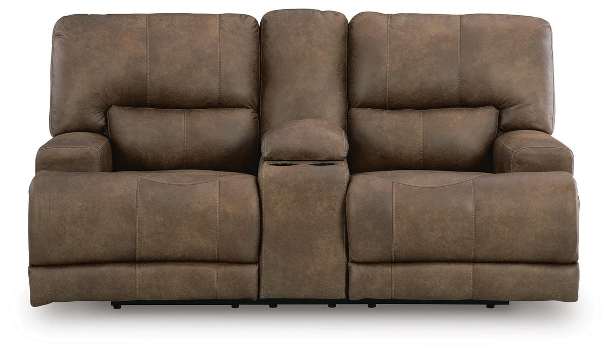 Beckley Place Power Reclining Loveseat with Console - Eclectic 79 Furniture Store