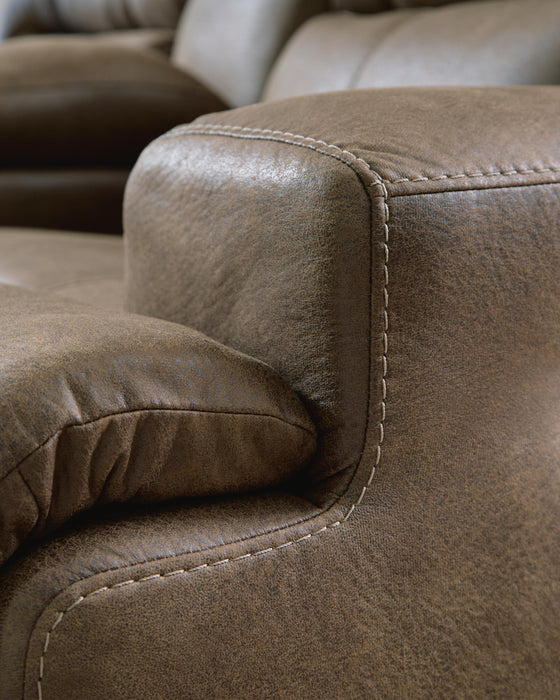 Beckley Place Power Reclining Loveseat with Console - Eclectic 79 Furniture Store