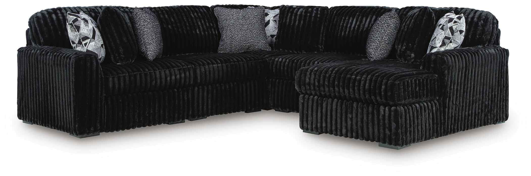 Midnight-Madness Sectional with Chaise - Eclectic 79 Furniture Store