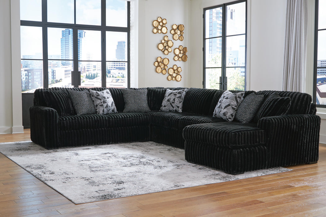 Midnight-Madness Sectional with Chaise - Eclectic 79 Furniture Store