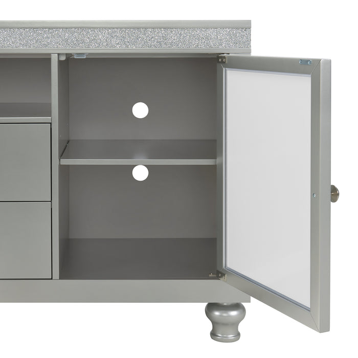 Avril 70" TV Stand in Silver - Eclectic 79 Furniture Store