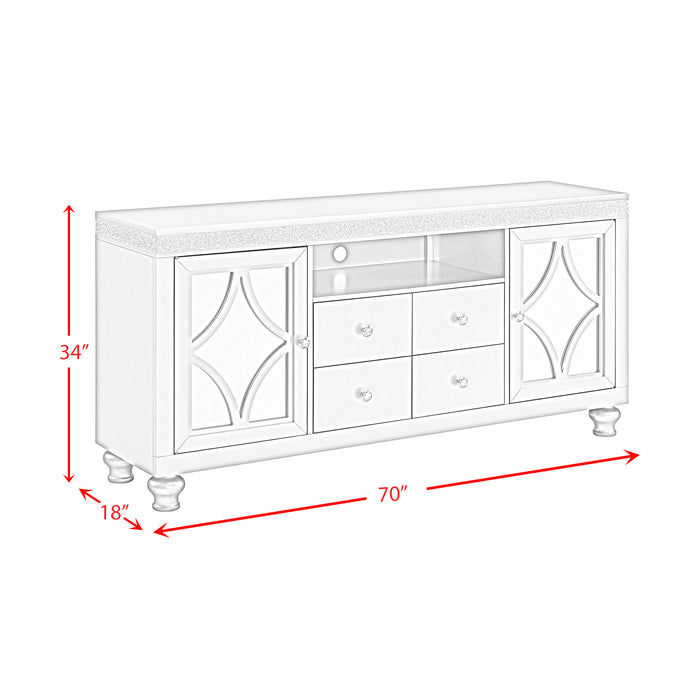 Avril 70" TV Stand in Silver - Eclectic 79 Furniture Store