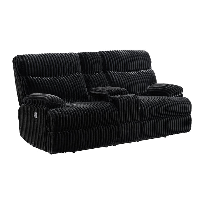 Admiral 3PC Living Room Set in Masis Black-Sofa, Loveseat & Recliner - Eclectic 79 Furniture Store
