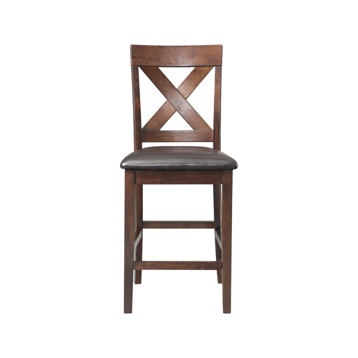 Alex Counter Side Chair W/Brown PU Espresso (2 Per Pack) - Eclectic 79 Furniture Store