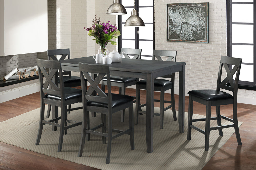 Alex 60" 7Pc Counter Dining Set - Eclectic 79 Furniture Store
