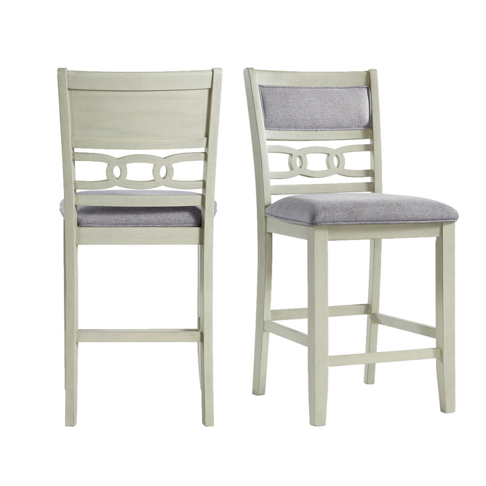 Amherst Counter Side Chair W/Fabric Cushion White Finish (2 Per Pack) - Eclectic 79 Furniture Store