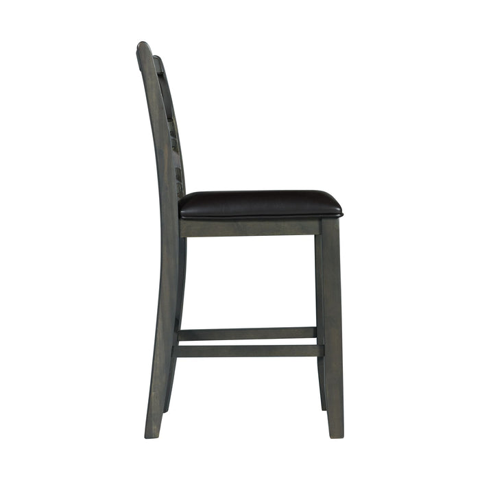 Amherst Counter Side Chair W/PU Cushion Grey Finish (2 Per Pack) - Eclectic 79 Furniture Store