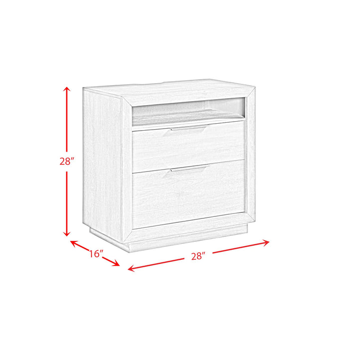 Arcadia 2-Drawer Nightstand with USB in Grey - Eclectic 79 Furniture Store