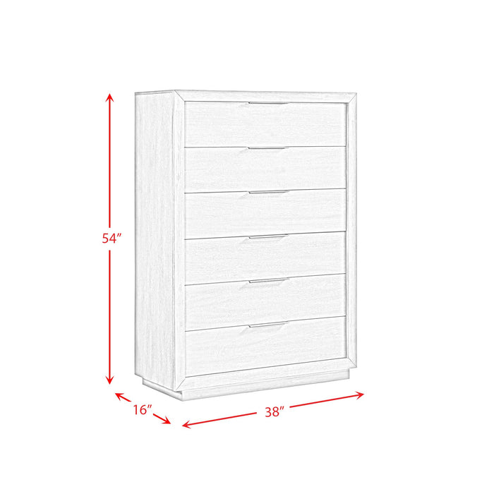 Arcadia 6-Drawer Chest in Grey - Eclectic 79 Furniture Store