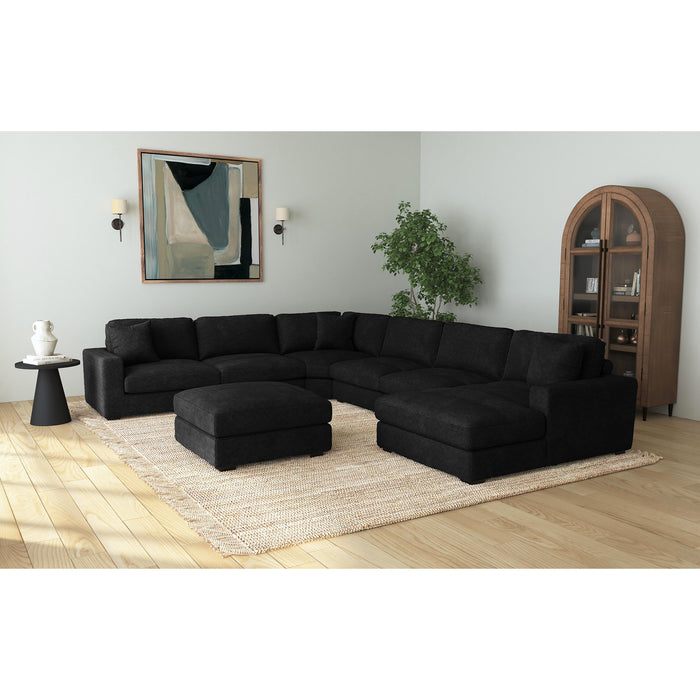 Arizona 7PC Sectional Set with RHF Chaise in Steno Black - Eclectic 79 Furniture Store
