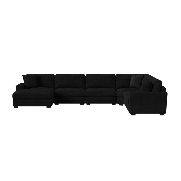 Arizona 6PC Sectional Set with LHF Chaise in Steno Black - Eclectic 79 Furniture Store