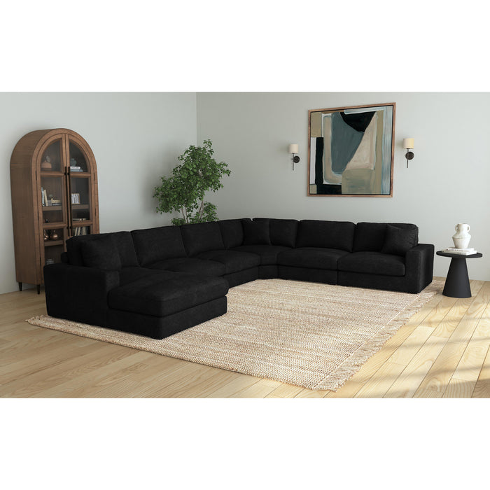 Arizona 6PC Sectional Set with LHF Chaise in Steno Black - Eclectic 79 Furniture Store