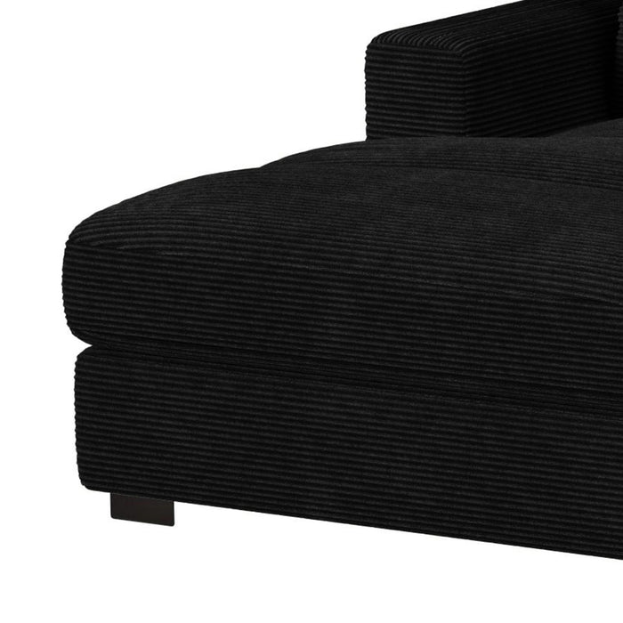Arizona 4PC Sectional Set with LHF Chaise in Steno Black