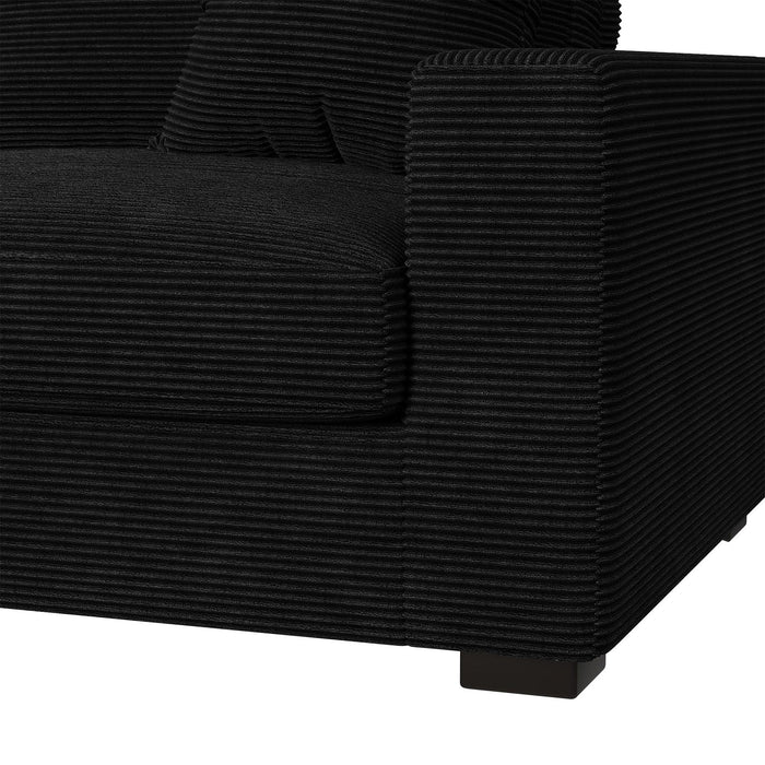 Arizona 3PC Sectional Set with LHF Chaise in Steno Black