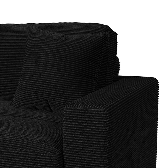 Arizona 6PC Sectional Set with LHF Chaise in Steno Black - Eclectic 79 Furniture Store