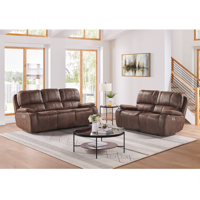 Atlantis Power Motion Sofa with Power Motion Head Recliner in Heritage Brown - Eclectic 79 Furniture Store