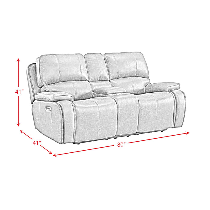 Atlantis Power Motion Loveseat with Power Motion Head Recliner & Console in Heritage Brown - Eclectic 79 Furniture Store